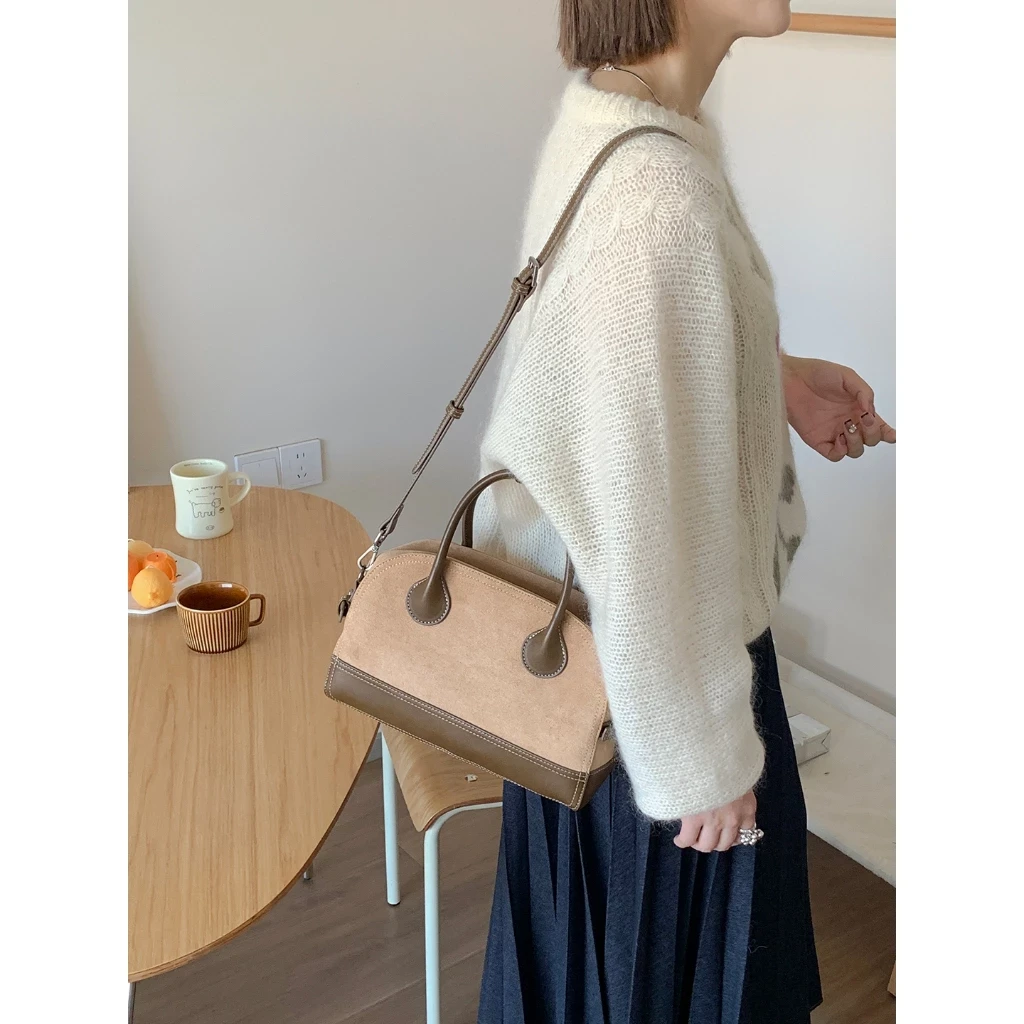 Túi nữ MICOCAH Latte cổ điển phối da lộn M621