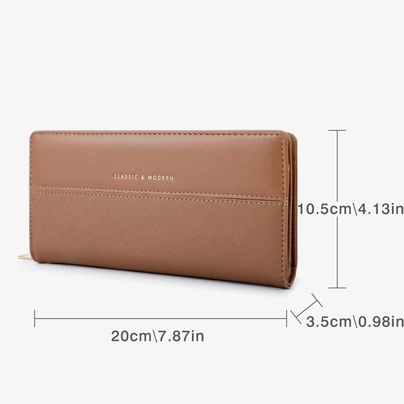 Ví nữ TAILIAN dài thanh lịch công sở da PU gân nhiều màu W265 Tina Shop