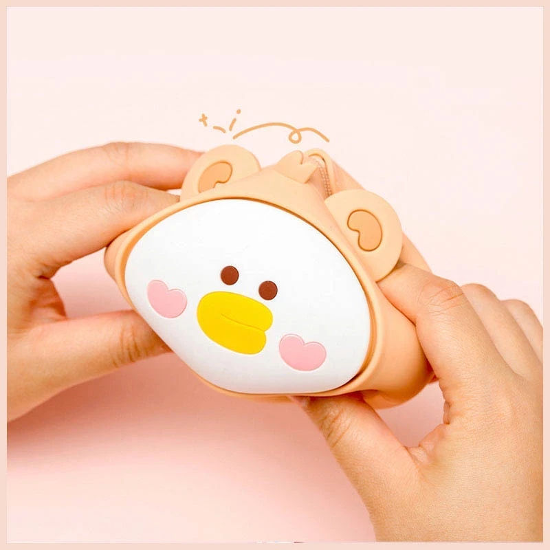 Túi ví mini hoạt hình dễ thương đựng tiền lẻ tai nghe chất liệu silicon mềm kèm dây đeo MINI003
