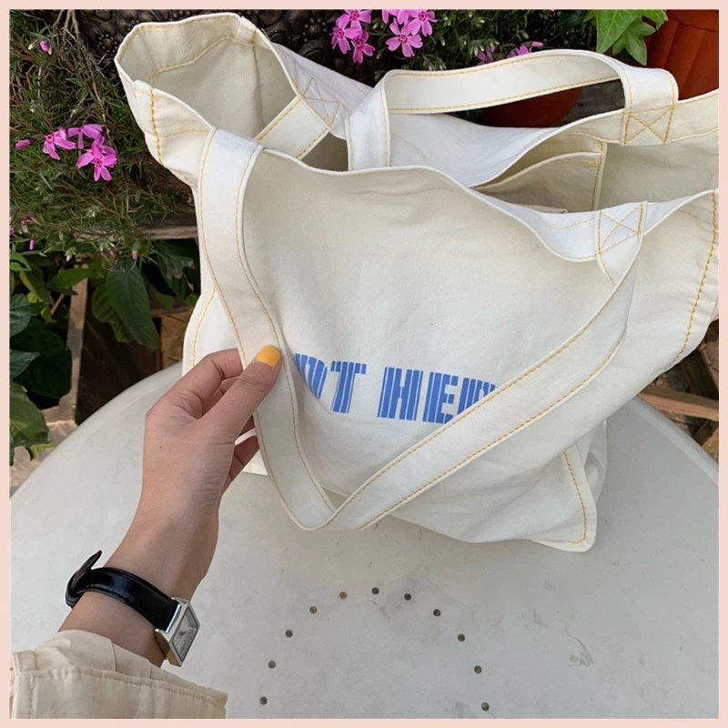 Túi tote vải đi học nữ canvas học sinh sinh viên giá rẻ đựng tập vở Tina shop TX035 - Như hình