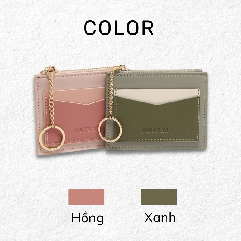 Ví da MICOCAH pu mỏng màu pastel thời trang Hàn Quốc đựng thẻ nữ atm card mini Tina Shop EL002