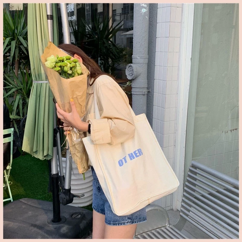 Túi tote vải đi học nữ canvas học sinh sinh viên giá rẻ đựng tập vở Tina shop TX035 - Như hình