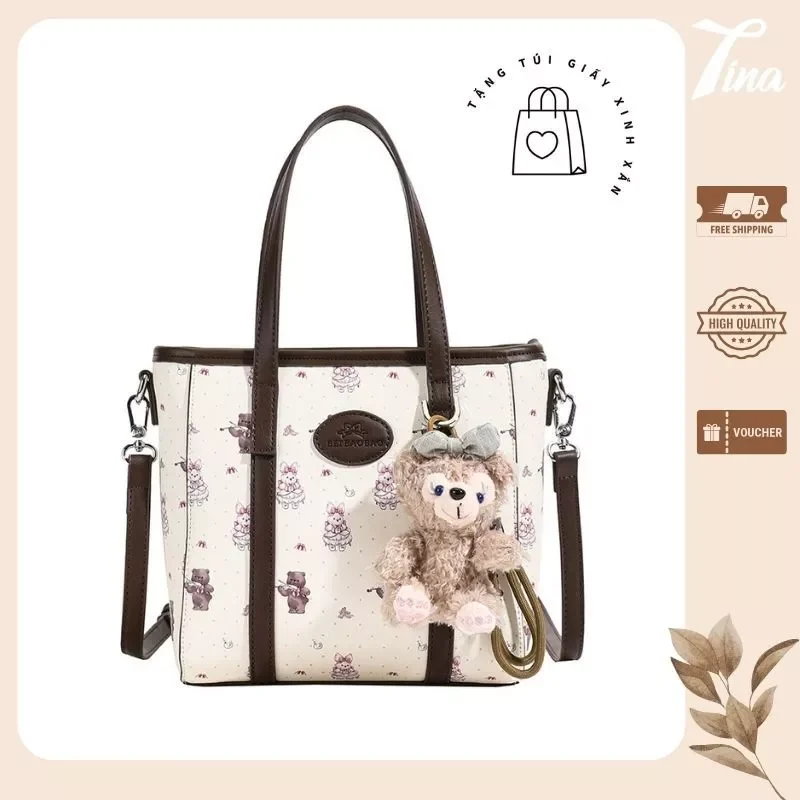 Túi nữ BEIBAOBAO Ember kèm charm gấu xinh dễ thương TX139 TINA SHOP