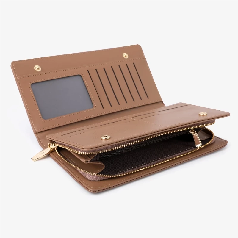 Ví nữ TAILIAN dài thanh lịch công sở da PU gân nhiều màu W265 Tina Shop