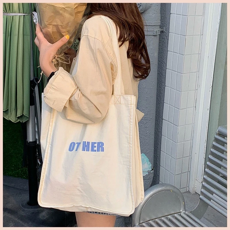 Túi tote vải đi học nữ canvas học sinh sinh viên giá rẻ đựng tập vở Tina shop TX035 - Như hình