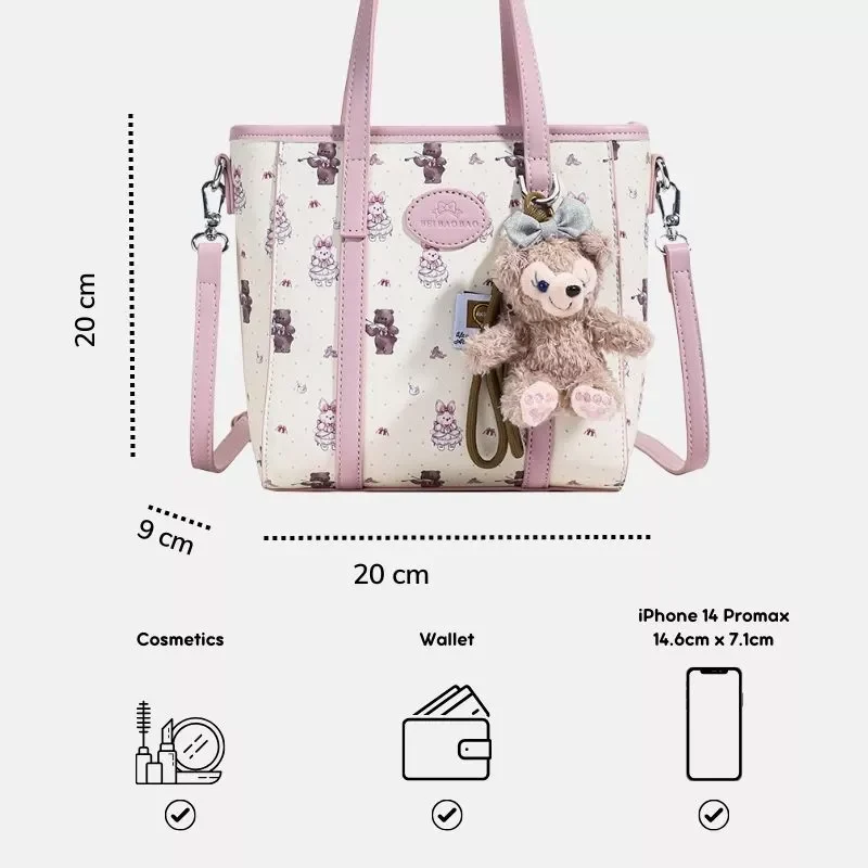 Túi nữ BEIBAOBAO Ember kèm charm gấu xinh dễ thương TX139 TINA SHOP