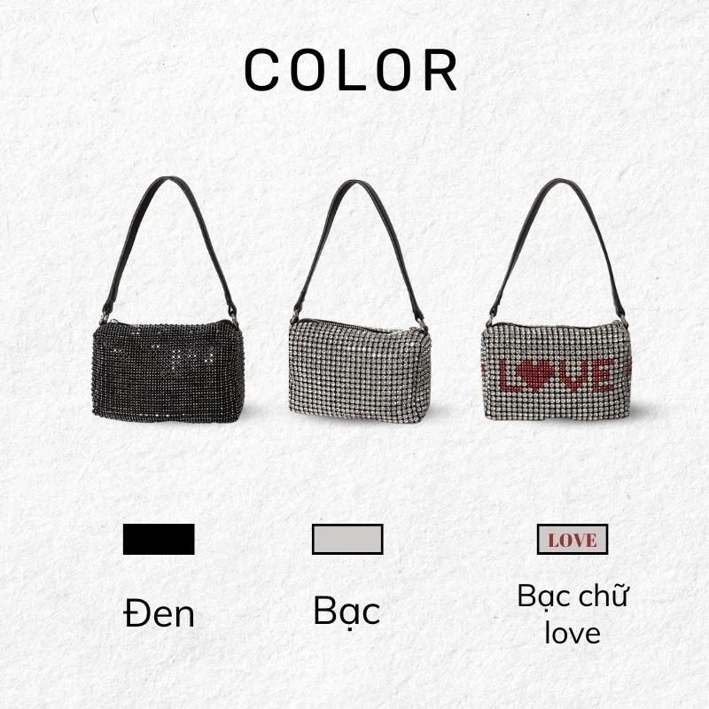 Túi xách nữ ví đi tiệc lấp lánh kẹp nách sang trọng TINA SHOP TX052