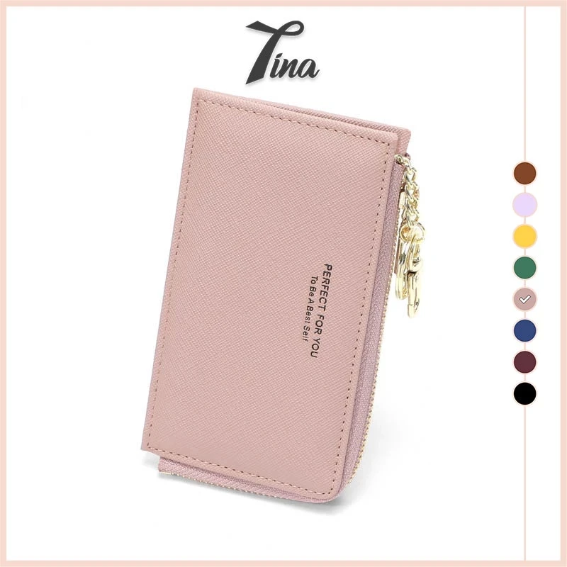 Ví nữ mini cầm tay Weichen đựng tiền thẻ card có móc khoá đẹp cao cấp Tina Shop W184