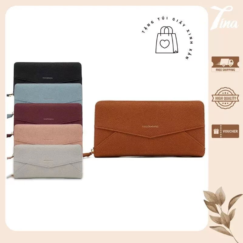 Ví nữ dài FFY khoá kéo da mềm nhiều ngăn W241