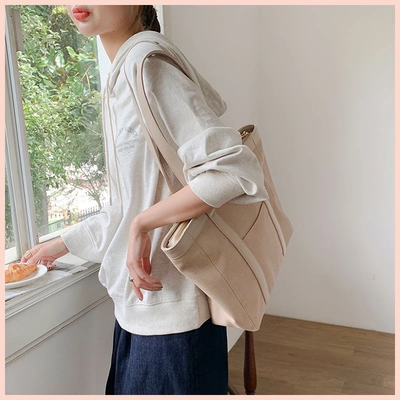 Túi tote đeo chéo vải canvas MICOCAH nữ đi học Tina shop M467 FSF576