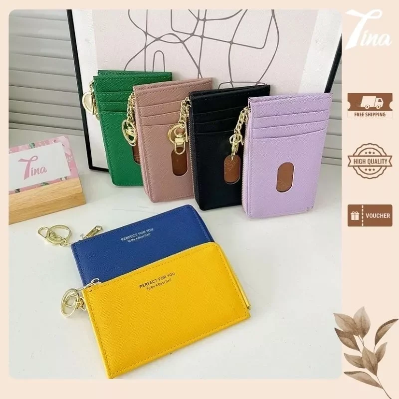 Ví nữ mini cầm tay Weichen đựng tiền thẻ card có móc khoá đẹp cao cấp Tina Shop W184