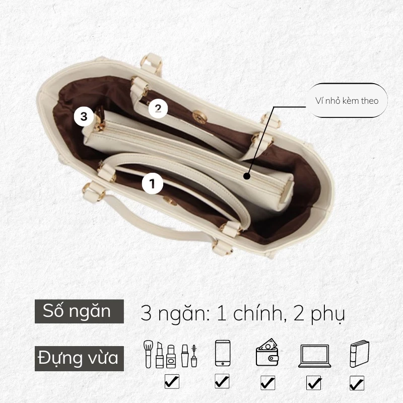 Túi nữ tote Micocah Bigsize công sở thanh lịch Tina Shop M439