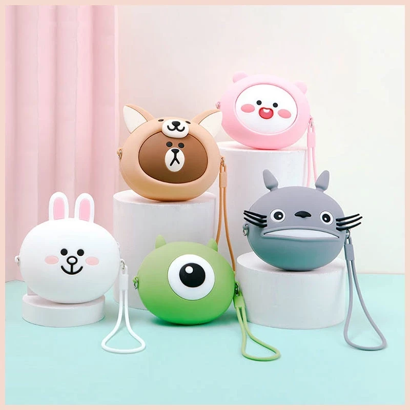 Túi Ví mini thiết kế hoạ tiết hoạt hình dễ thương,kèm dây đeo chéo Tina Shop MINI004