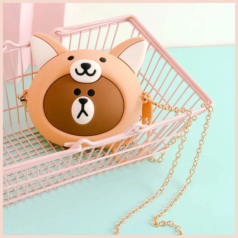 Túi Ví mini thiết kế hoạ tiết hoạt hình dễ thương,kèm dây đeo chéo Tina Shop MINI004