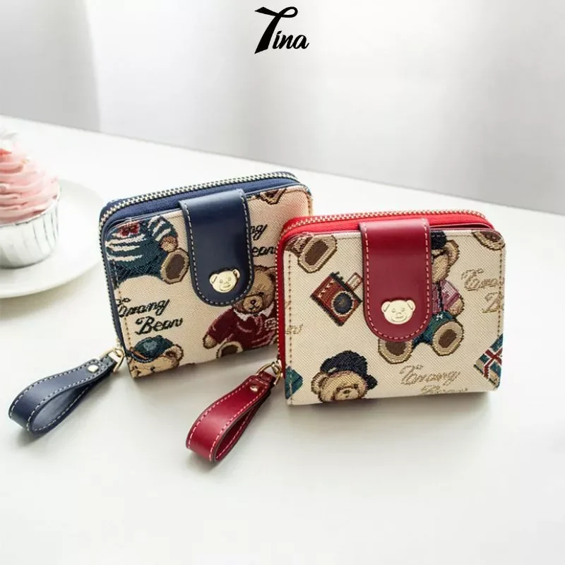 Ví nữ mini ERANGBEAR vải gấu cầm tay cao cấp đẹp Tina Shop EB007