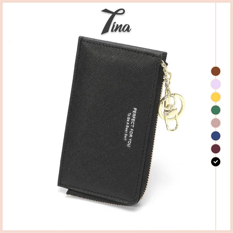 Ví nữ mini cầm tay Weichen đựng tiền thẻ card có móc khoá đẹp cao cấp Tina Shop W184