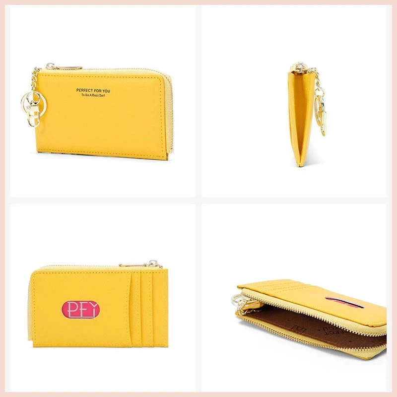 Ví nữ mini cầm tay Weichen đựng tiền thẻ card có móc khoá đẹp cao cấp Tina Shop W184