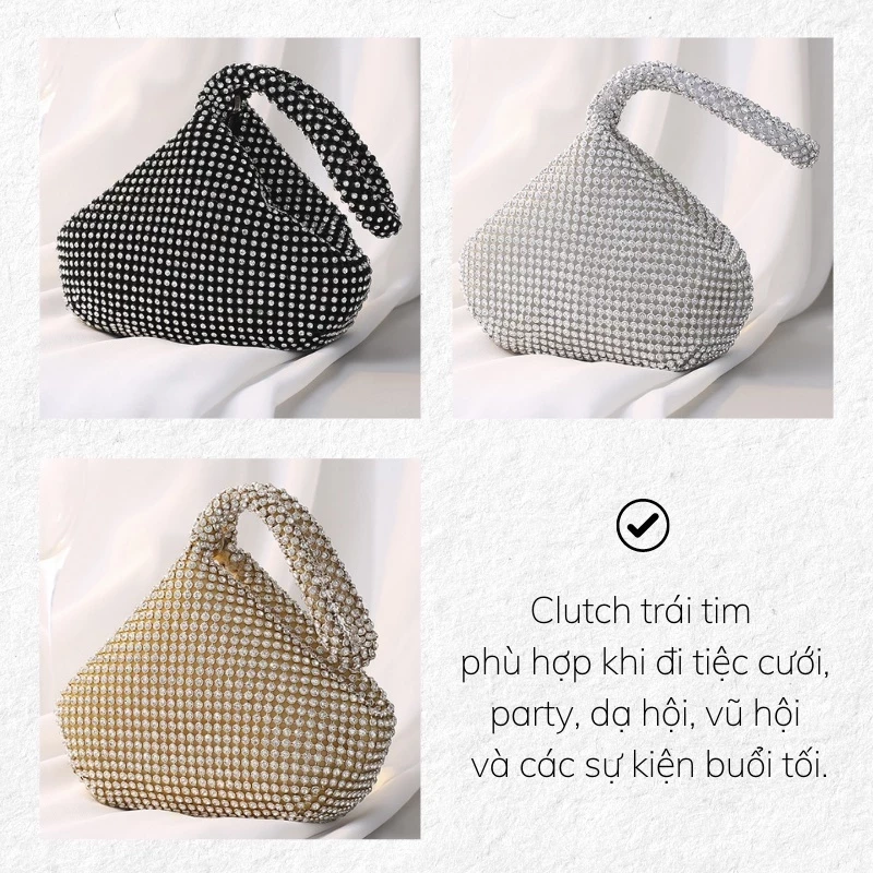 Clutch ví cầm tay nữ đi dự tiệc mini cao cấp nhỏ gọn đẹp Tina Shop TX050