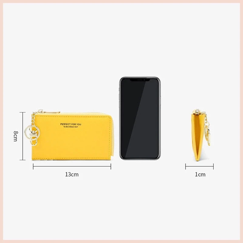 Ví nữ mini cầm tay Weichen đựng tiền thẻ card có móc khoá đẹp cao cấp Tina Shop W184