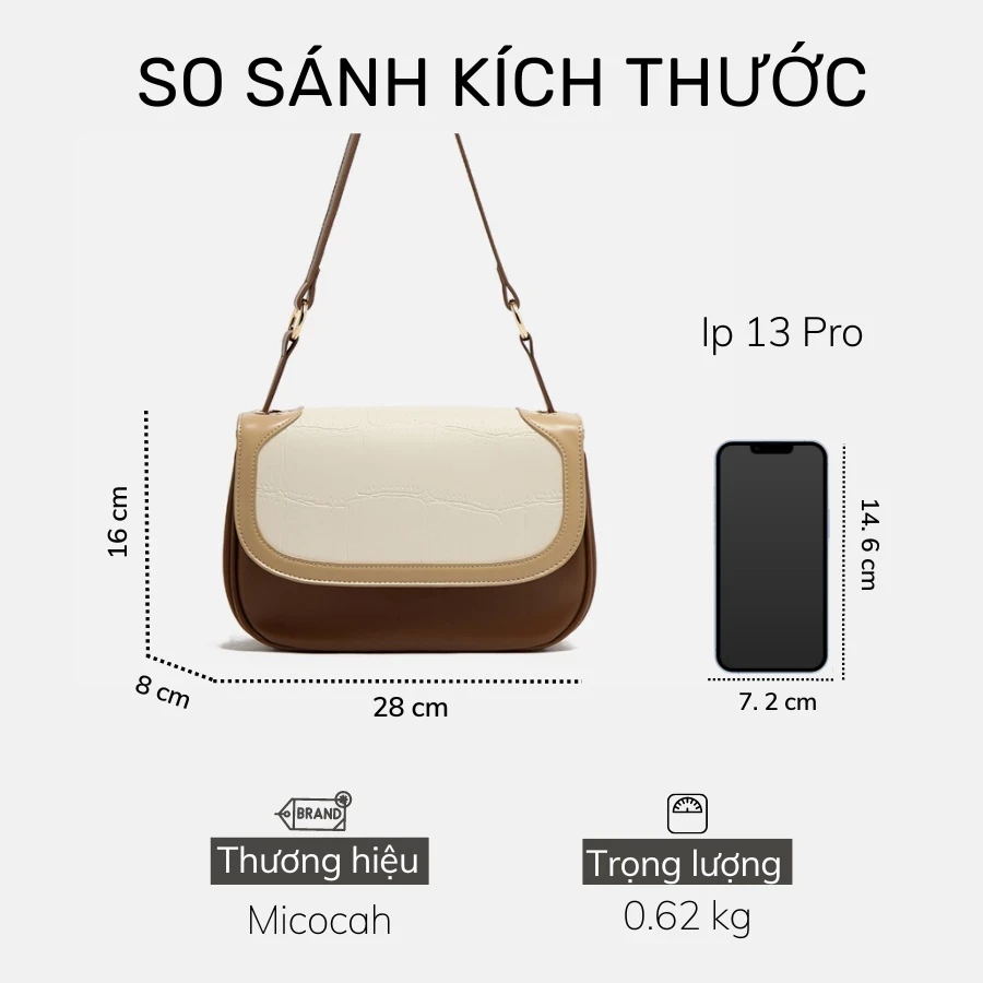 Túi xách nữ Micocah Caroline công sở đẹp cao cấp đeo chéo M494
