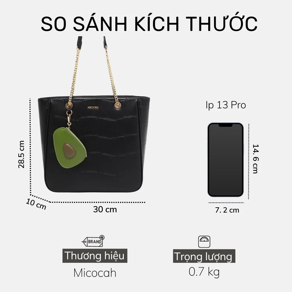 Túi tote Micocah nữ đeo vai công sở sang trọng Tina shop M499 NSG625