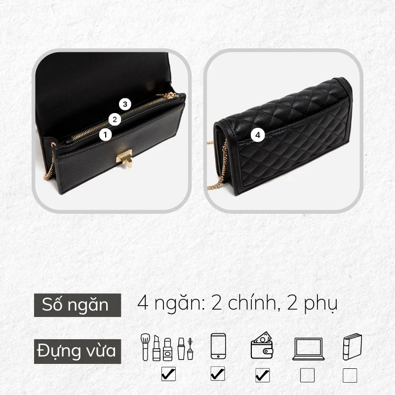 Túi đeo chéo nữ Micocah ô trám đi chơi đẹp sang trọng Micocah Hàn Quốc mini Tina Shop EL009