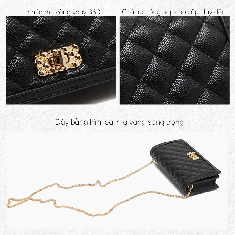 Túi đeo chéo nữ Micocah ô trám đi chơi đẹp sang trọng Micocah Hàn Quốc mini Tina Shop EL009