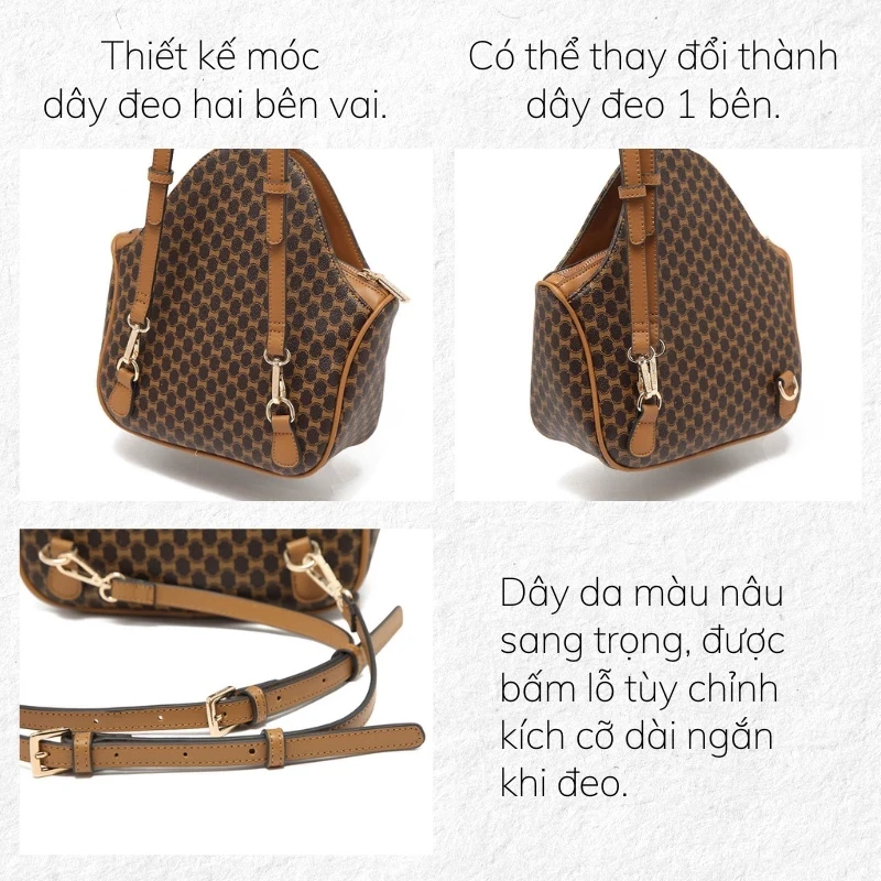 Ba lô nữ đi chơi mini MICOCAH đeo chéo vintage thời trang chính hãng đẹp công sở Tina Shop EL005