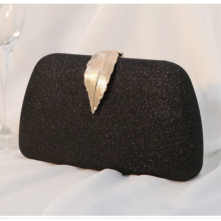 Túi cầm tay dự tiệc sang trọng khoá chiếc lá bling bling TX072