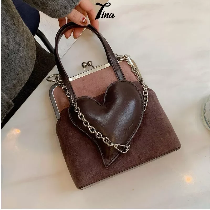 Túi xách MICOCAH New Love phong cách Hàn Quốc thanh lịch da nhung vintage M558 FSH754