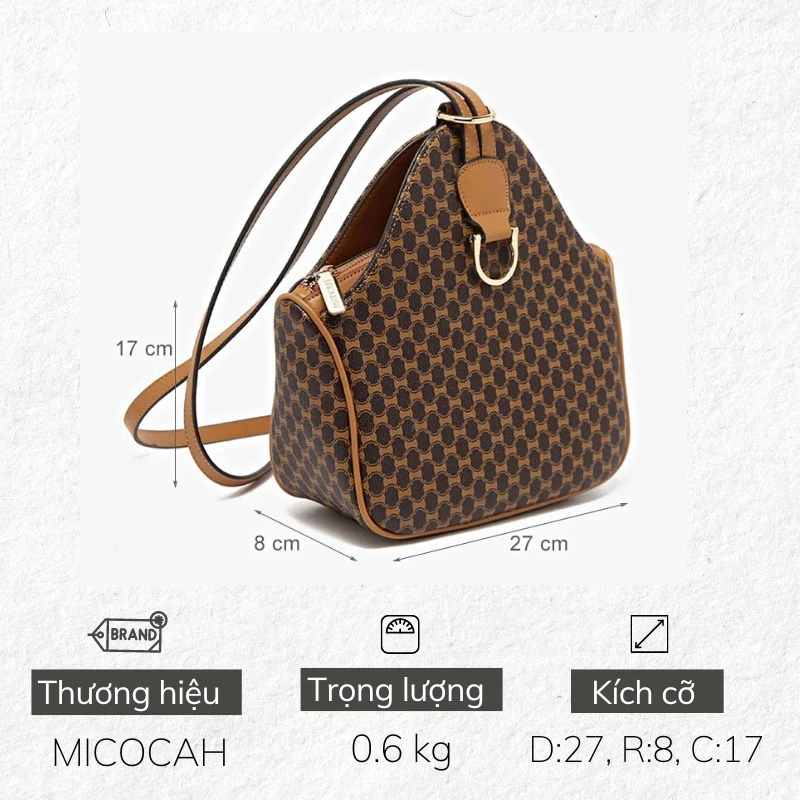Ba lô nữ đi chơi mini MICOCAH đeo chéo vintage thời trang chính hãng đẹp công sở Tina Shop EL005