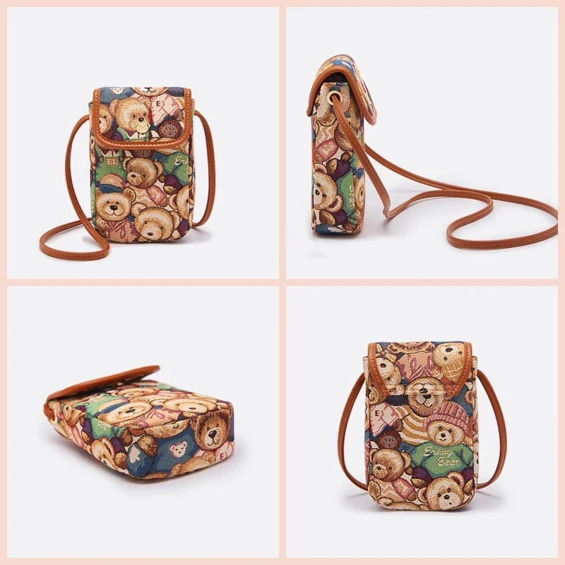 Túi đeo chéo nữ ERANGBEAR vải gấu đi chơi đẹp Hàn Quốc mini cute Tina Shop EB015
