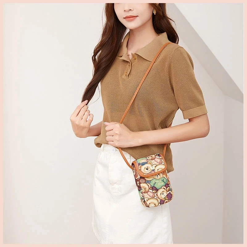 Túi đeo chéo nữ ERANGBEAR vải gấu đi chơi đẹp Hàn Quốc mini cute Tina Shop EB015