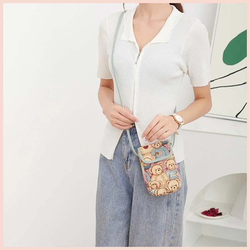 Túi đeo chéo nữ ERANGBEAR vải gấu đi chơi đẹp Hàn Quốc mini cute Tina Shop EB015
