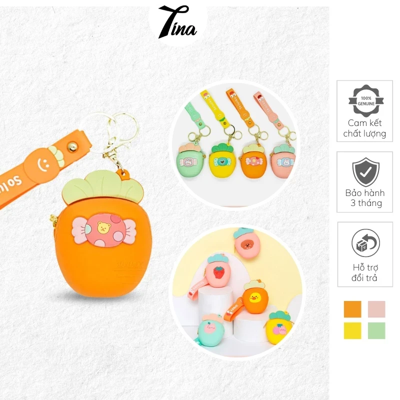 Ví đựng tiền lẻ tai nghe silicon cute mini dễ thương kèm móc khoá PK439