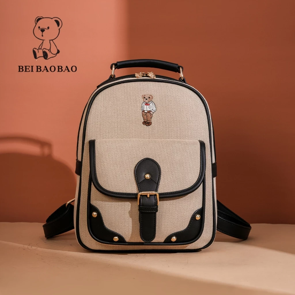 Balo nữ BEIBAOBAO hoạ tiết gấu xinh đi chơi đi học BP192