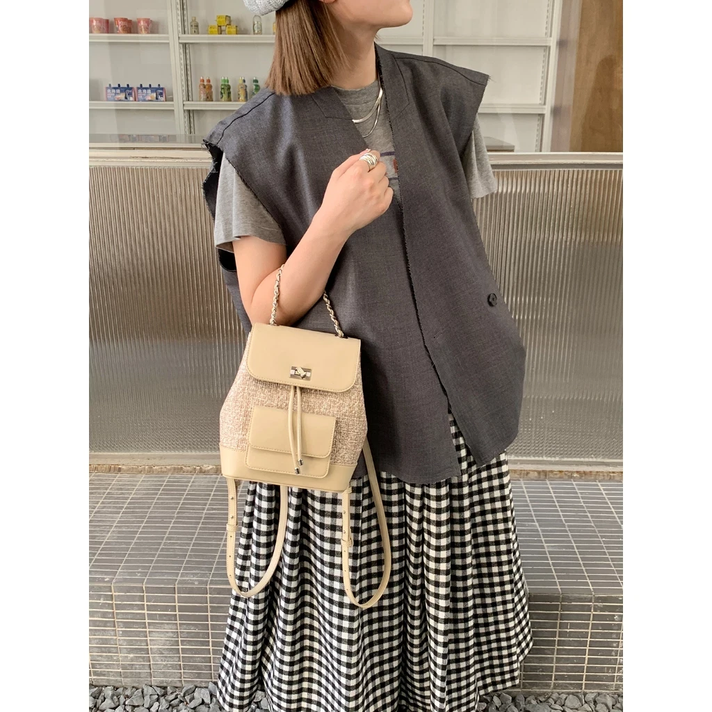 Balo mini MICOCAH giả tweed thanh lịch M581 Tina Shop