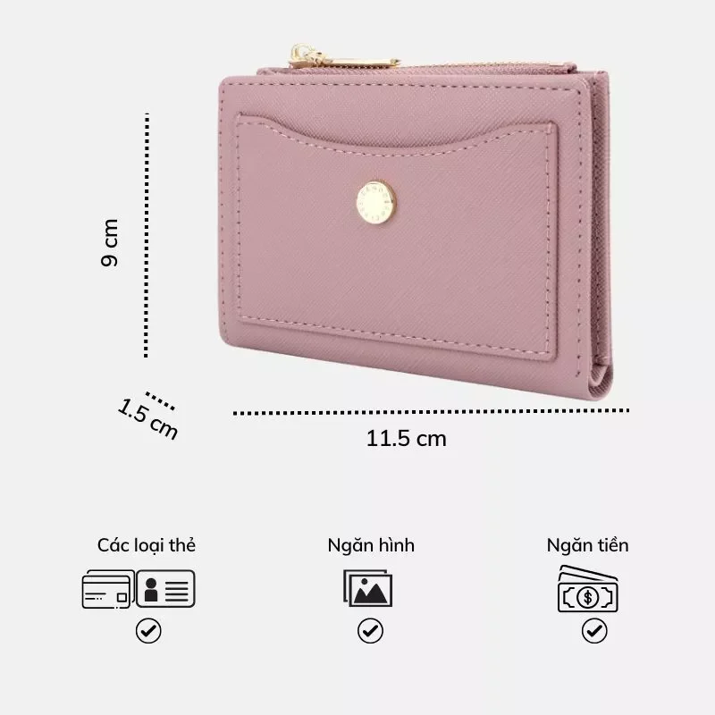 Ví nữ TAILIAN Clara mini nhỏ gọn đựng tiền thẻ W276