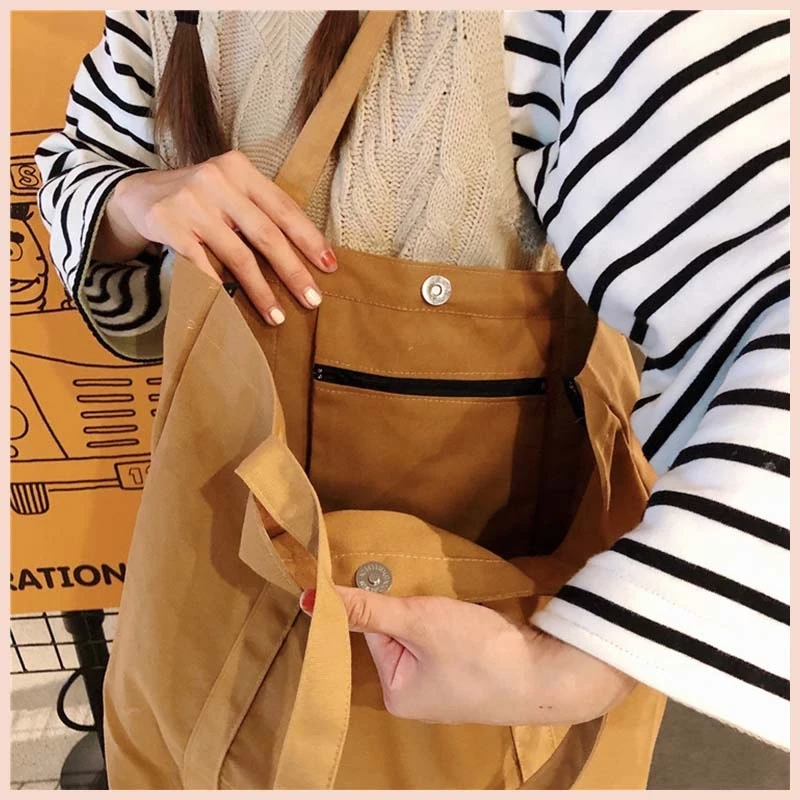 Túi tote vải nữ đi học canvas style Korea Tina shop TX058