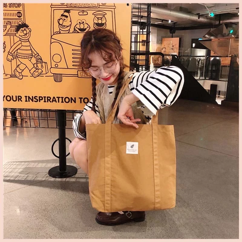 Túi tote vải nữ đi học canvas style Korea Tina shop TX058