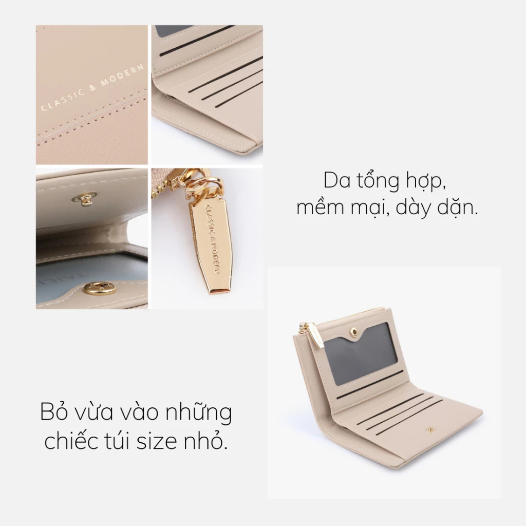 Ví nữ mini TAILIAN nhỏ gọn sang trọng nhiều ngăn nhiều màu W237