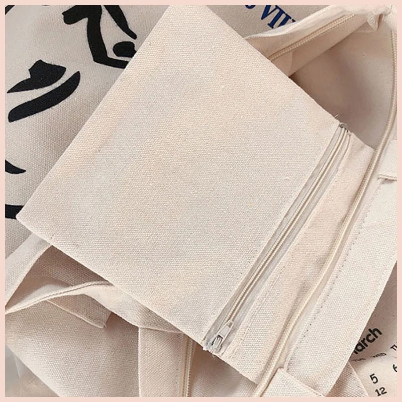 Túi tote vải đi học nữ canvas khoá kéo tiện dụng giá rẻ học sinh sinh viên Tina shop TX037