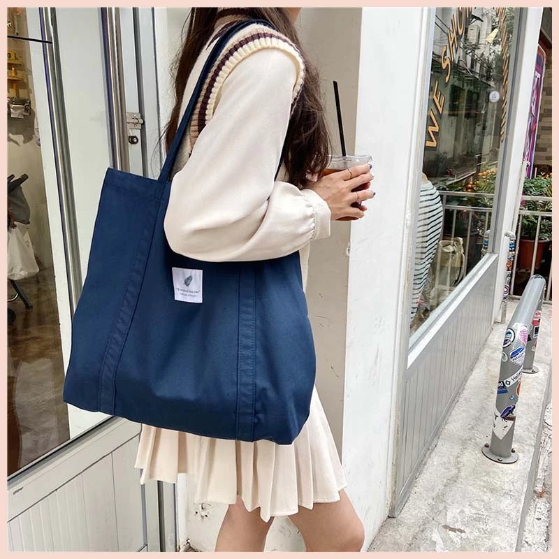 Túi tote vải nữ đi học canvas style Korea Tina shop TX058