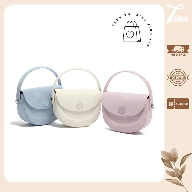 Túi xách nhỏ MICOCAH Half Moon dáng bán nguyệt da nhung M577 Tina Shop