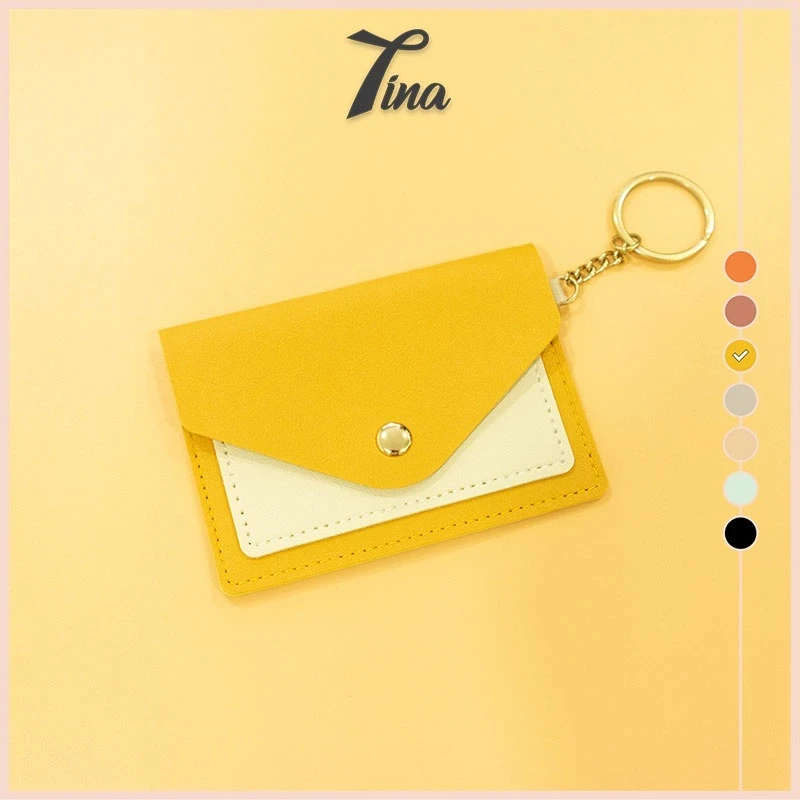 Ví nữ mini đẹp gắn móc khoá đựng thẻ tiền mỏng nhẹ cầm tay hàng hiệu cao cấp PK440