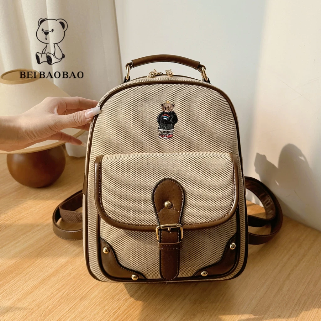 Balo nữ BEIBAOBAO hoạ tiết gấu xinh đi chơi đi học BP192