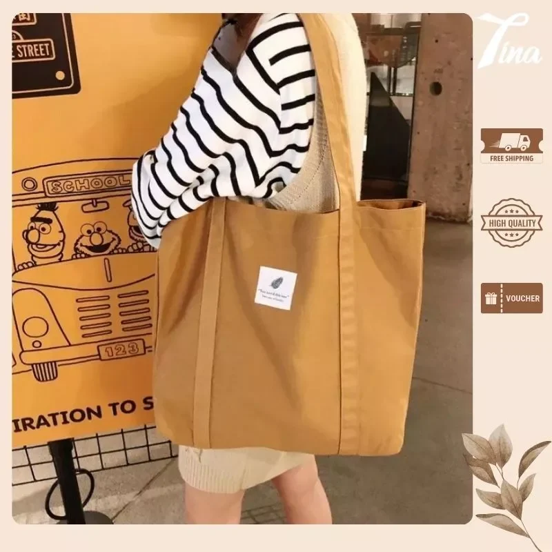 Túi tote vải nữ đi học canvas style Korea Tina shop TX058