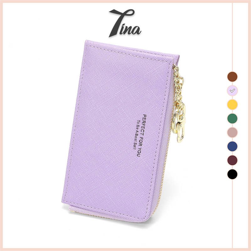 Ví nữ mini cầm tay Weichen đựng tiền thẻ card có móc khoá đẹp cao cấp Tina Shop W184