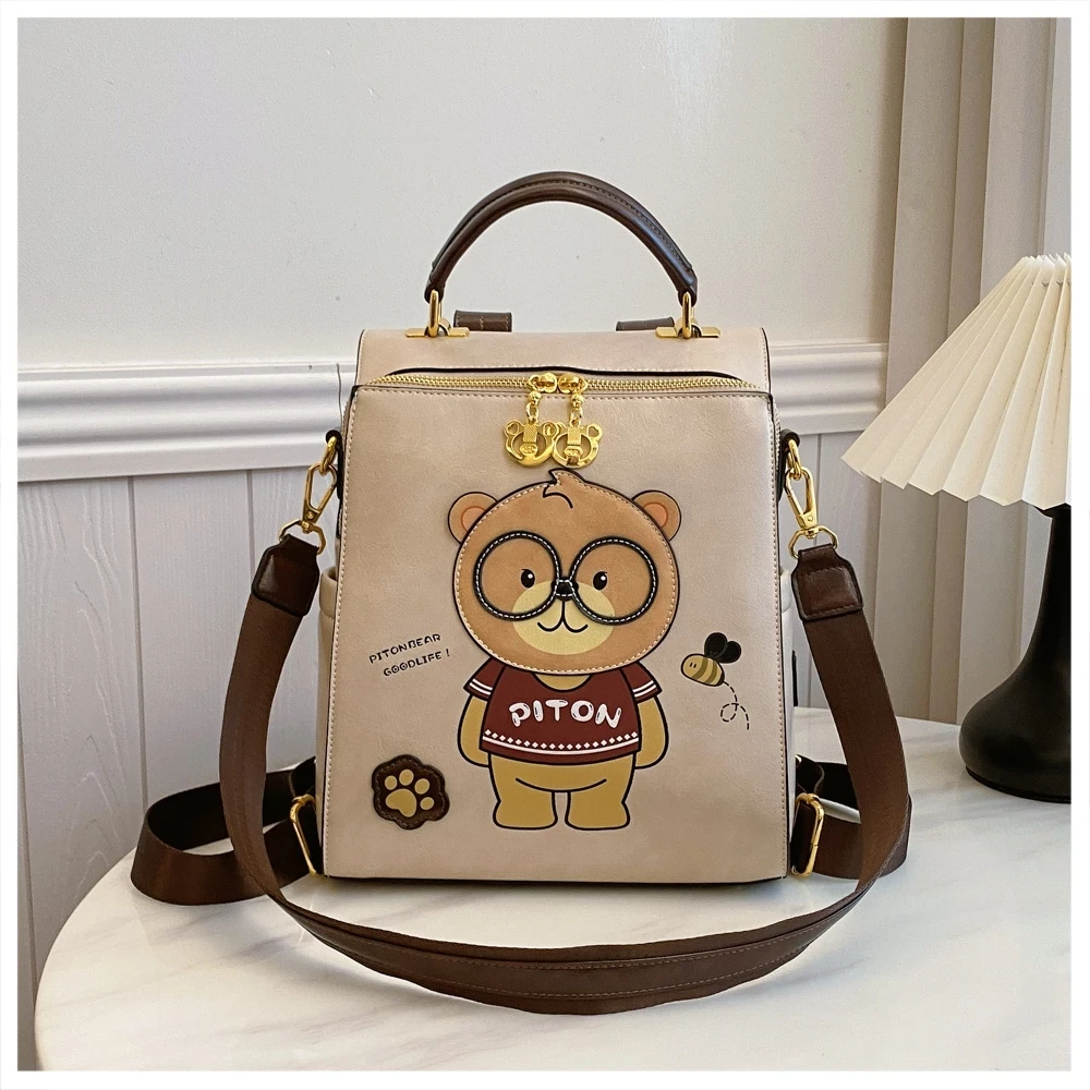 Ba lô nữ BEIBAOBAO Giza hoạ tiết gấu dễ thương vừa A4 đeo chéo BP191 Tina Shop