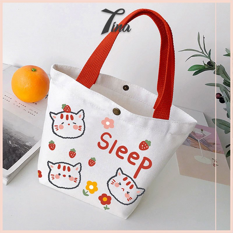 Túi tote đi chơi mini Hàn Quốc cute vải canvas đi học nữ Tina shop TX034